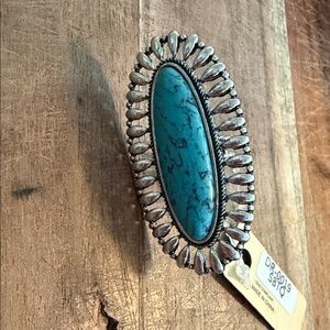 Turquoise Oval Silver Ring
